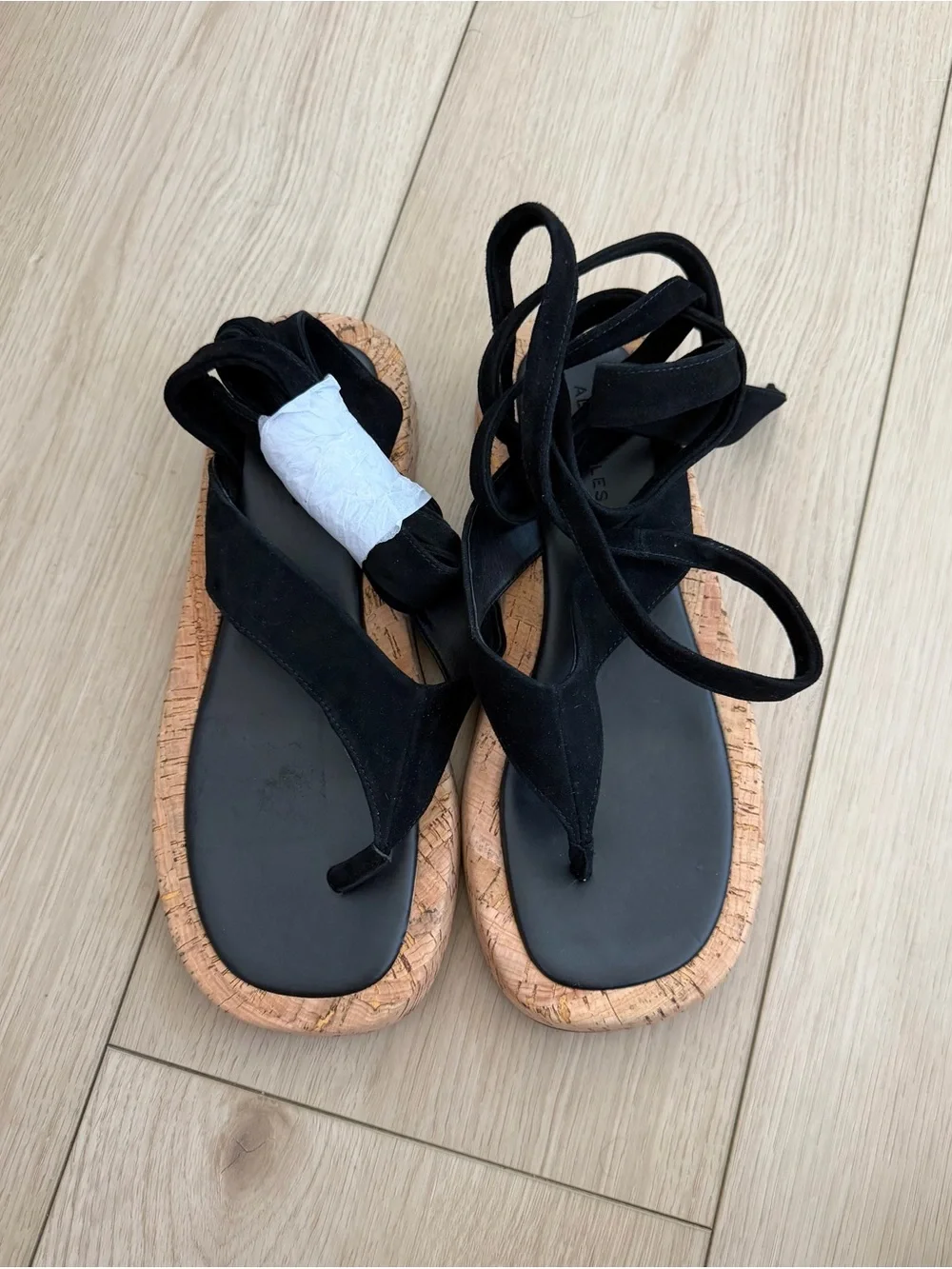 Aerosoles FRANCESCA SANDAL Lace Up Slipper Mules Thong Black Size 10